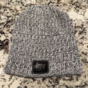 Love Your Melon Black/White Knit Beanie
